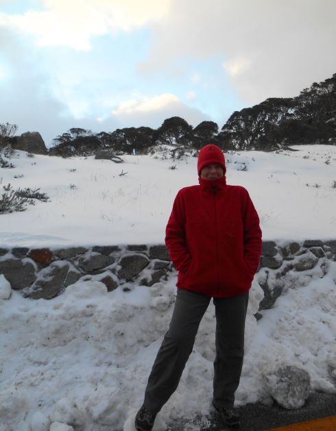 Very cold blogger. Charlotte Pass