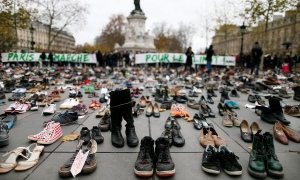 Empty shoes in Paris. 2015
